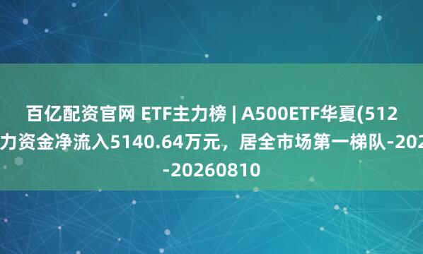 百亿配资官网 ETF主力榜 | A500ETF华夏(512050)主力资金净流入5140.64万元，居全市场第一梯队-20260810